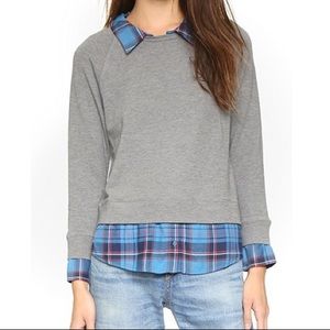 Soft Joie Kerala Plaid Detail Sweatshirt Top